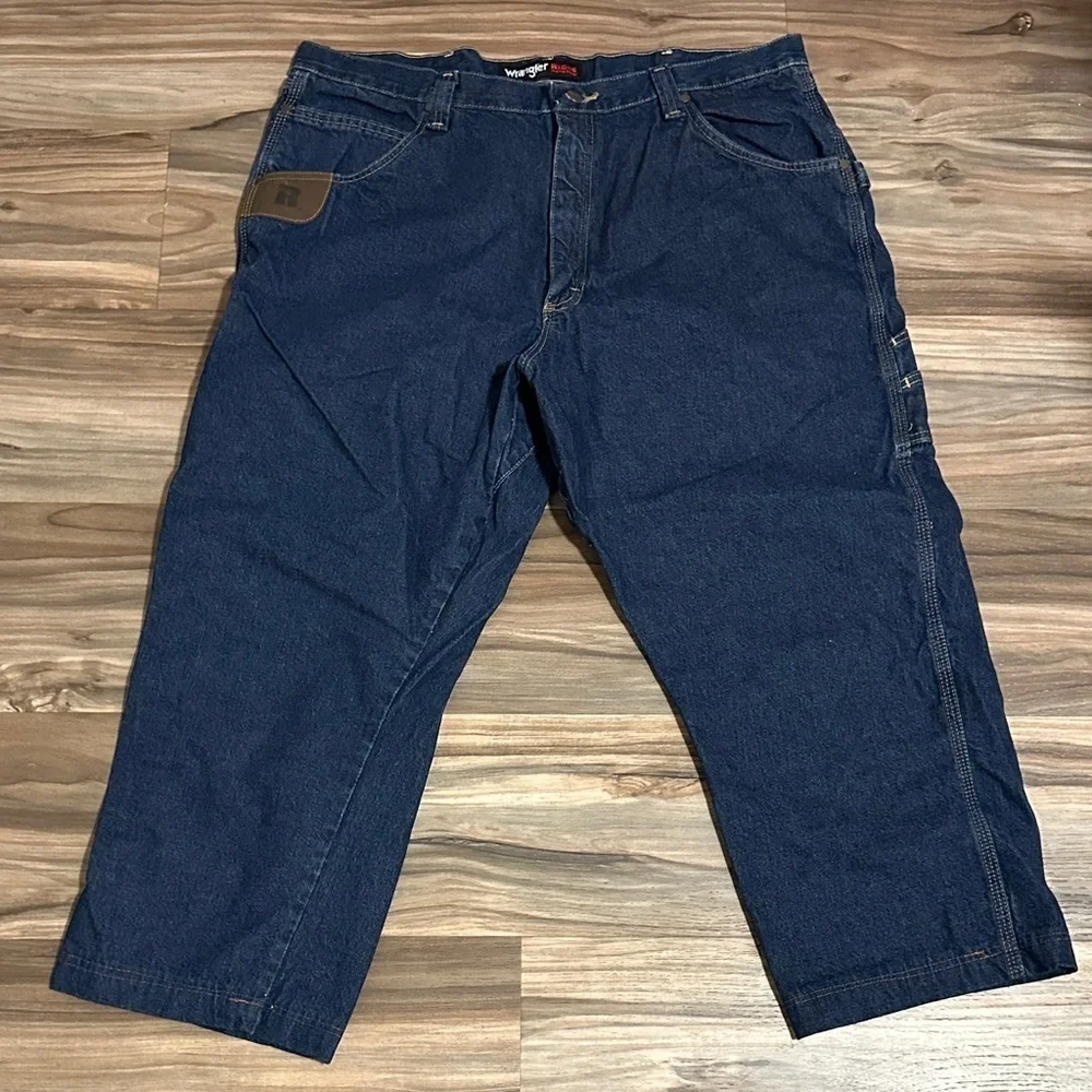 Wrangler Riggs Jeans Men 40x25 Denim Carpenter Workwear Pockets Outdoors Work